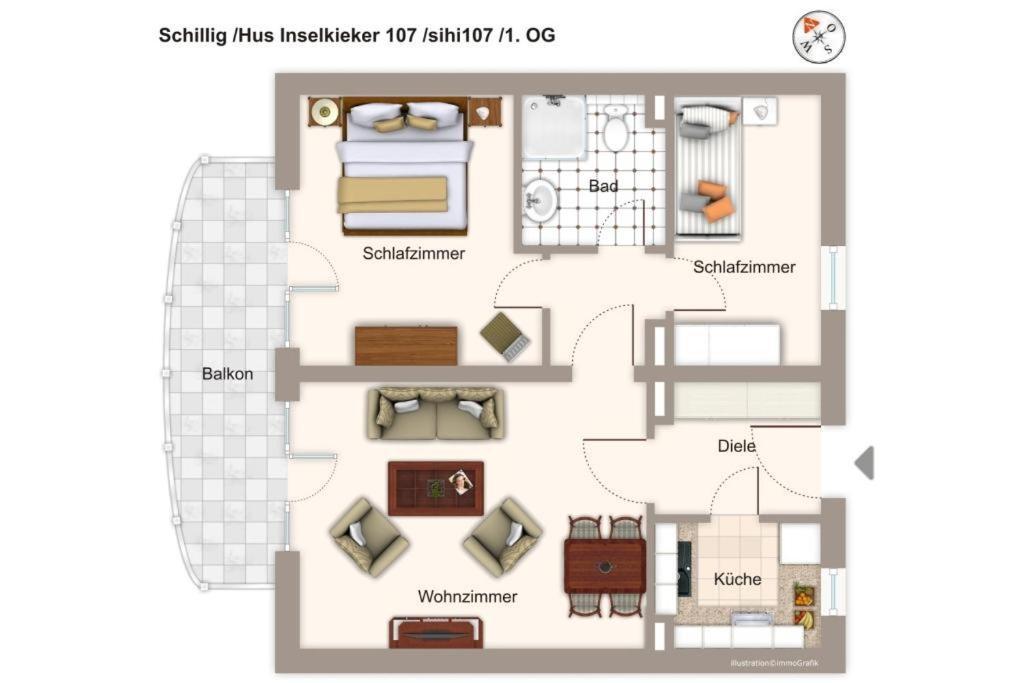 Apartamento Hus Inselkieker Hus Inselkieker 107 Schillig Exterior foto